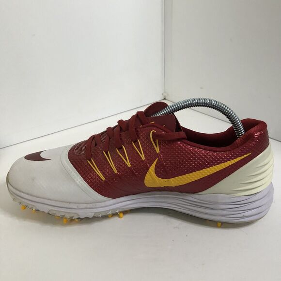 NIKE USC LUNAR SZ: M7 / W9.5 CONTROL 4 GOLF CLEATS 838116-108 Crimson Gold - Picture 3 of 15